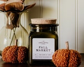 Cozy Fall Soy Candles - "Fall Market" Candles Autumn Candle Apple Pine Wood Candles Fall Woodsy Candles Autumn Candle Fall Farmers Market