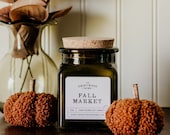 Cozy Fall Soy Candles - "Fall Market" Candles Autumn Candle Apple Pine Wood Candles Fall Woodsy Candles Autumn Candle Fall Farmers Market