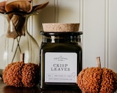 Cozy Fall Soy Candles - "Crisp Leaves" Spooky Fall Candles Woodsy Cinnamon Citrus Apple Berry Pecan Bakery Fall Holiday Outdoors Candles