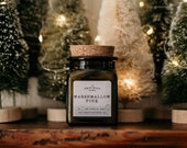 Holiday Soy Candles -"Marshmallow Pine" Winter Holiday Candles Icy Woodland Sweet Pine Marshmallow Holiday Tree Christmas Stocking Stuffer