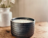 Pewter Ceramic Bowl - "Muscat Bay" Smoked Oud Frankincense Muscat Oman Inspired Candle Myrrh Bergamot Amber Olibanum Incense Leather Smoke