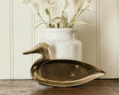 Vintage Brass Duck Bowl - Solid Brass Duckling Bowl or Tray Brass Animals Duck Decor Duckling Figurine Brass Birds Collectible Animal Dish