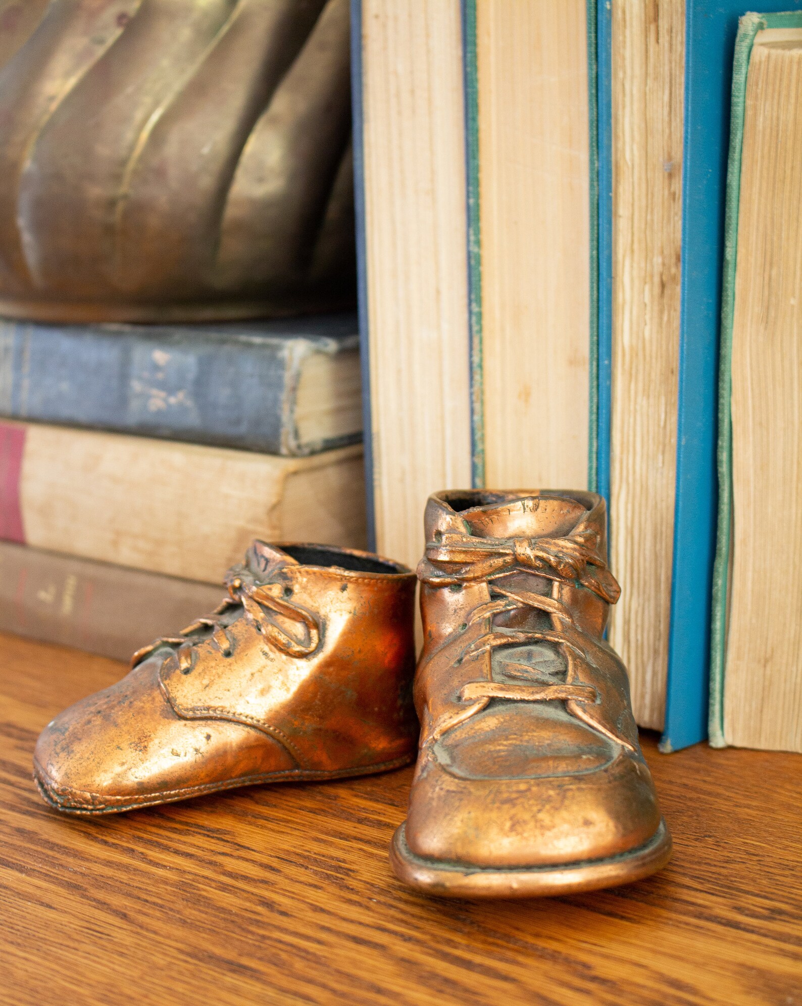 Vintage Copper Baby Shoes Set of 2 Baby/Child Brass Shoes Etsy