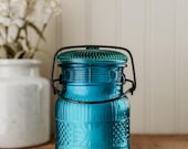 Antique Avon Jar Soy Candle - "Blue Hawaiian" Fruity Cherry Coconut Pineapple Candle, Summer Island Escape, Hand-Poured Beachy Gift