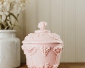 Vintage Jeanette Pink Milk Glass Candle - Sea Salt and Orchid Soy Candles Natural Meditation Spa Aromatherapy Floral Sea Salt Ocean Inspired