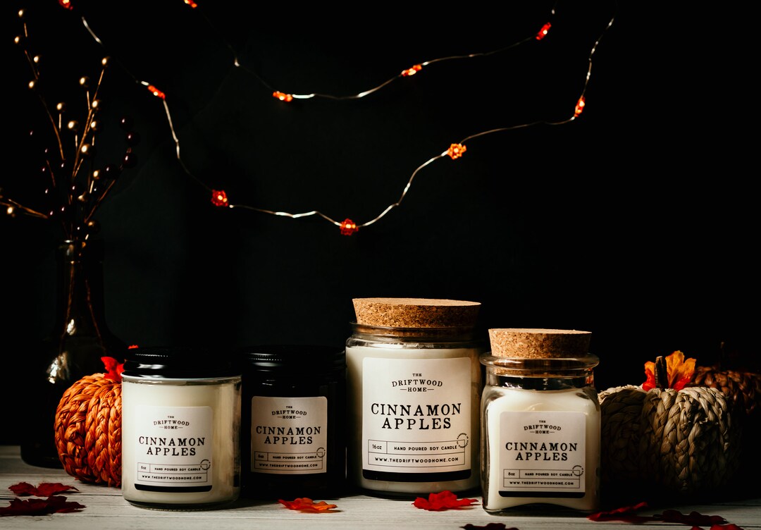 Autumn/fall Soy Candles Cinnamon Apples Spooky Fall Candles Dessert
