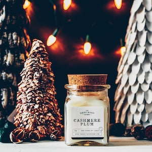 Winter Soy Wax Candles -Cashmere Plum Winter Holiday Candles and Soy Melts Sugarplum  Candle Soy Melts Candles Fruity Plum Candy Candle