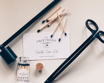 Candle Care Kit - Wick Trimmer Candle Snuffer and Safety Matches for Candles Candle Accessories Candle Gifts Candle Care Wick Scissors