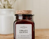Apothecary Soy Candles - "Omani Sands" Moroccan Cedar African Marigold Violet Buchu Bergamot oman middle East Scent Earthy Masculine Unisex