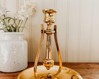 Antique Baldwin Brass Candlestick Holder - Nautical Gimbal Brass Chamberstick Candlestick Ship Wall Mounted Candle holder Rare Find