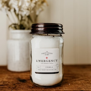Emergency Indoor/Outdoor Survival Candle – &quot;Citronella&quot; Essential Oils Bug Repellent Outdoors Camping BBQ Power Outage Survivalist
