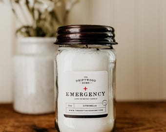 Emergency Indoor/Outdoor Survival Candle – "Citronella" Essential Oils Bug Repellent Outdoors Camping BBQ Power Outage Survivalist