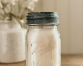 Vintage Ball Jar Candle - "Bourbon Butterscotch" Fall and Winter Holiday Candles =Butterscotch Candle Bakery Candles Bourbon Candy Candle
