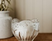 Vintage Crystal Candy Dish Candle - "Summer Rain" Candle Clean Summer Thunderstorm Fresh Cut Grass Jasmine Raincloud Stormy Gift Cotton