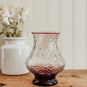 Vintage Anchor Hocking Vase- Royal Ruby Rainflower glass vase Anchor Hocking Collectible glass Floral Vintage Tableware Decorative Glass
