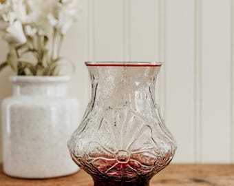 Vintage Anchor Hocking Vase- Royal Ruby Rainflower glass vase Anchor Hocking Collectible glass Floral Vintage Tableware Decorative Glass