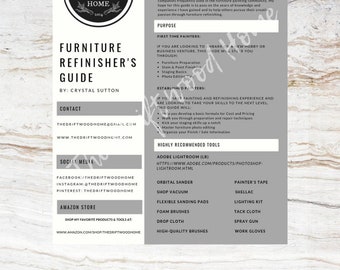 Furniture Refinisher's Guide - Furniture Preparation and Staging Checklists Refinishing Tutorial for Furniture Painters and Restoration