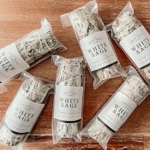 Organic White Sage Smudge Stick - Dried White Sage Herbal Smudge Incense Stick Purifying and Cleansing Herbal Remedies Energy Cleanser