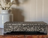 Vintage Godinger Jewelry Box - Silver Embossed Floral Filigree Shaped Jewelry Box vintage trinket box Silver Box Ring Storage Vanity Decor