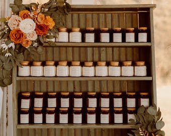 Personalized Wedding Favor Candles – Vintage Apothecary Style Candles with Cork Lid 20, 50, 100 Favors Fall Wedding Elegant Luxury Custom
