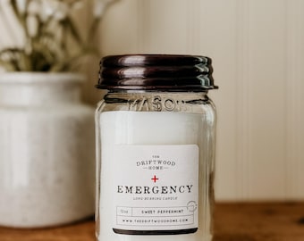 Emergency Indoor/Outdoor Survival Candle – "Sweet Peppermint" Essential Oils Bug Repellent for Outdoors Camping BBQ Power Outage Survivalist