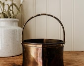 Vintage Brass Basket - Hexagon Shaped Small Brass Basket Bowl Planter or Pot Indoor Planters Brass Decor Brass Bowls Gold Brass Shelf Decor