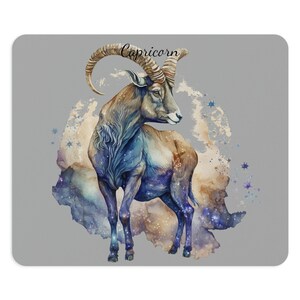 Sternzeichen Steinbock Mauspad-Graue Farbe in runder und rechteckiger Form