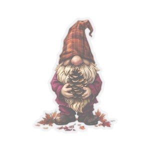 Fall Gnome Kiss-Cut Stickers, Cute Autumn Leaf Sticker Set, Fall Decor Sticker Pack, Planner Sticker, Laptop Decal, Scrapbook Sticker