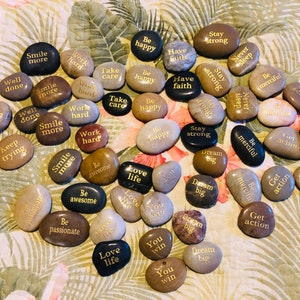 Word Stones: Phrase stones/Words of encouragement stones/Engraved inspirational phrases