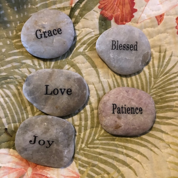 Inspirational River Rocks/Word stones/Engraved River Rocks