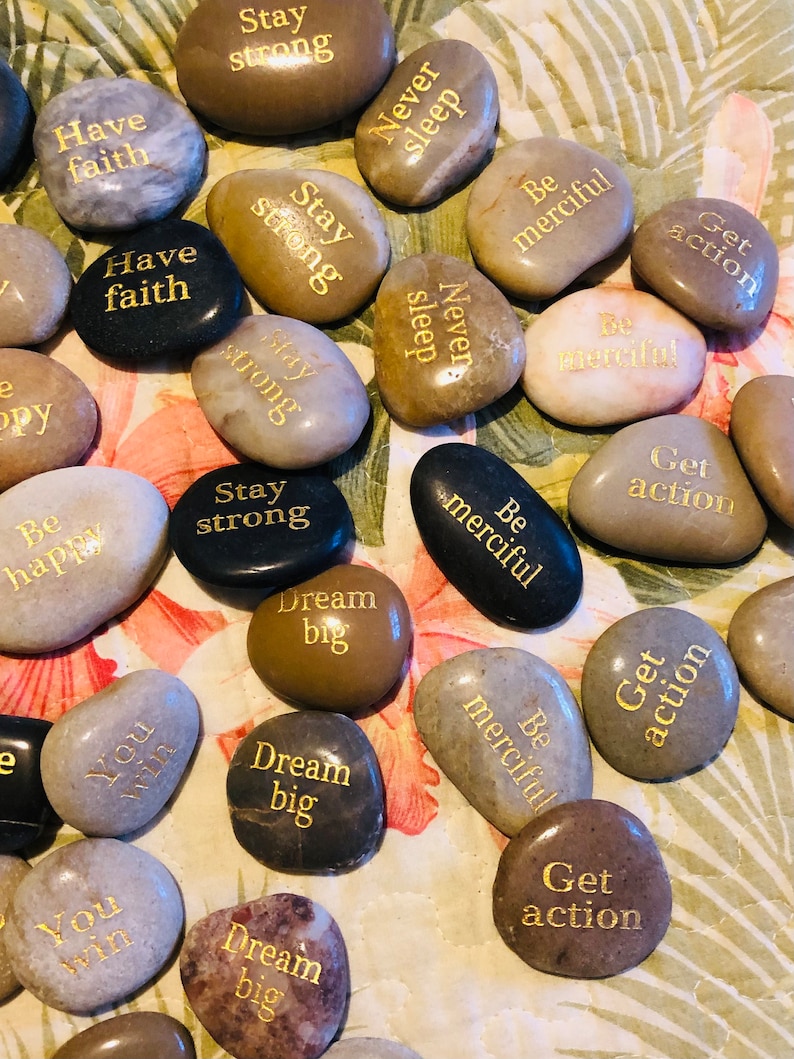 Phrase stones/Words of encouragement stones/Engraved inspirational phrases image 3
