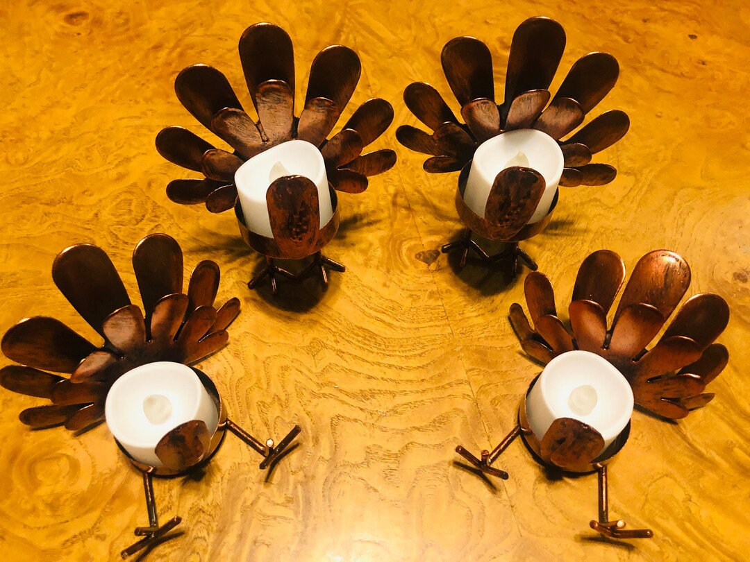Metal Holiday Turkey Tea Light Candle Holder/thanksgiving Decor/table