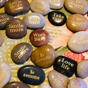 Phrase stones/Words of encouragement stones/Engraved inspirational phrases image 2