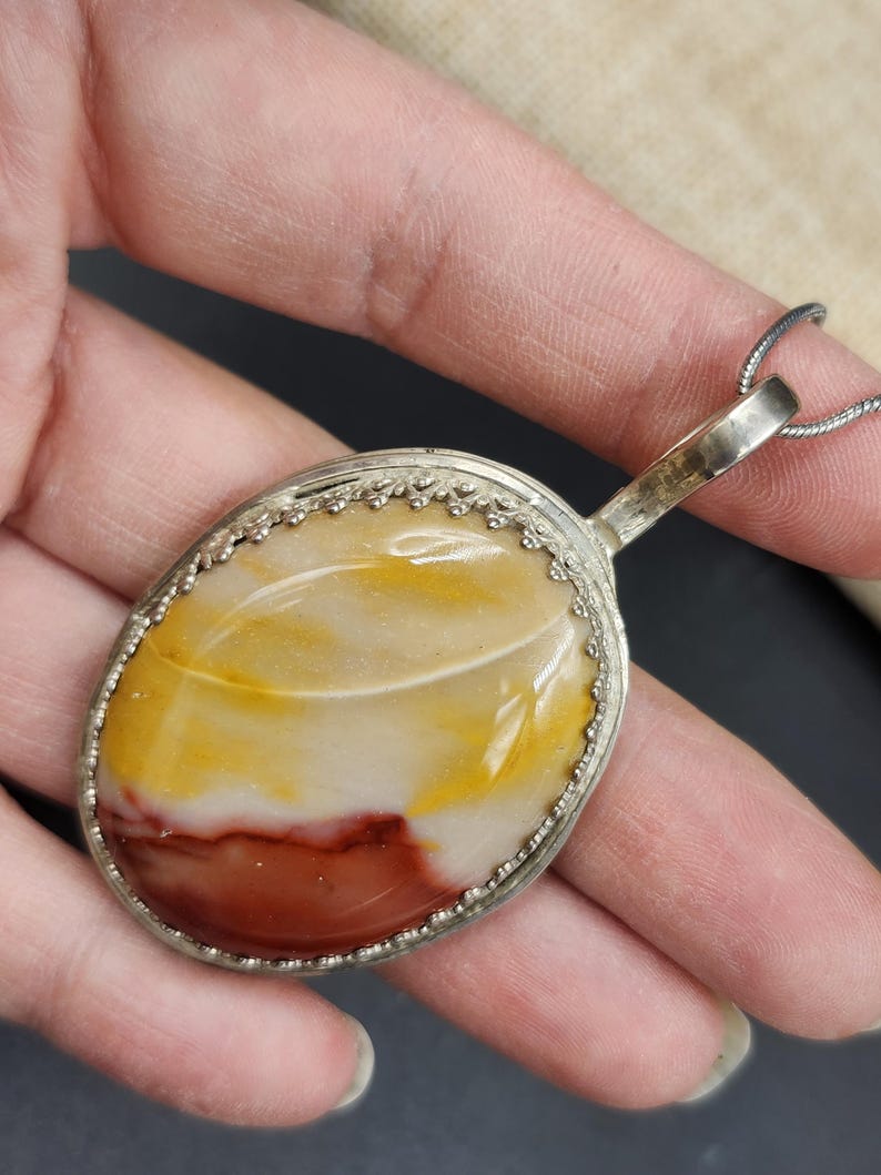 Desert Sunrise — Mookaite Jasper Pendant | Sterling Silver Stone Necklace bild 14