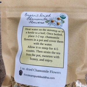 Organic Chamomile Flower Tea, 1 oz Dried Loose Leaf Bild 6