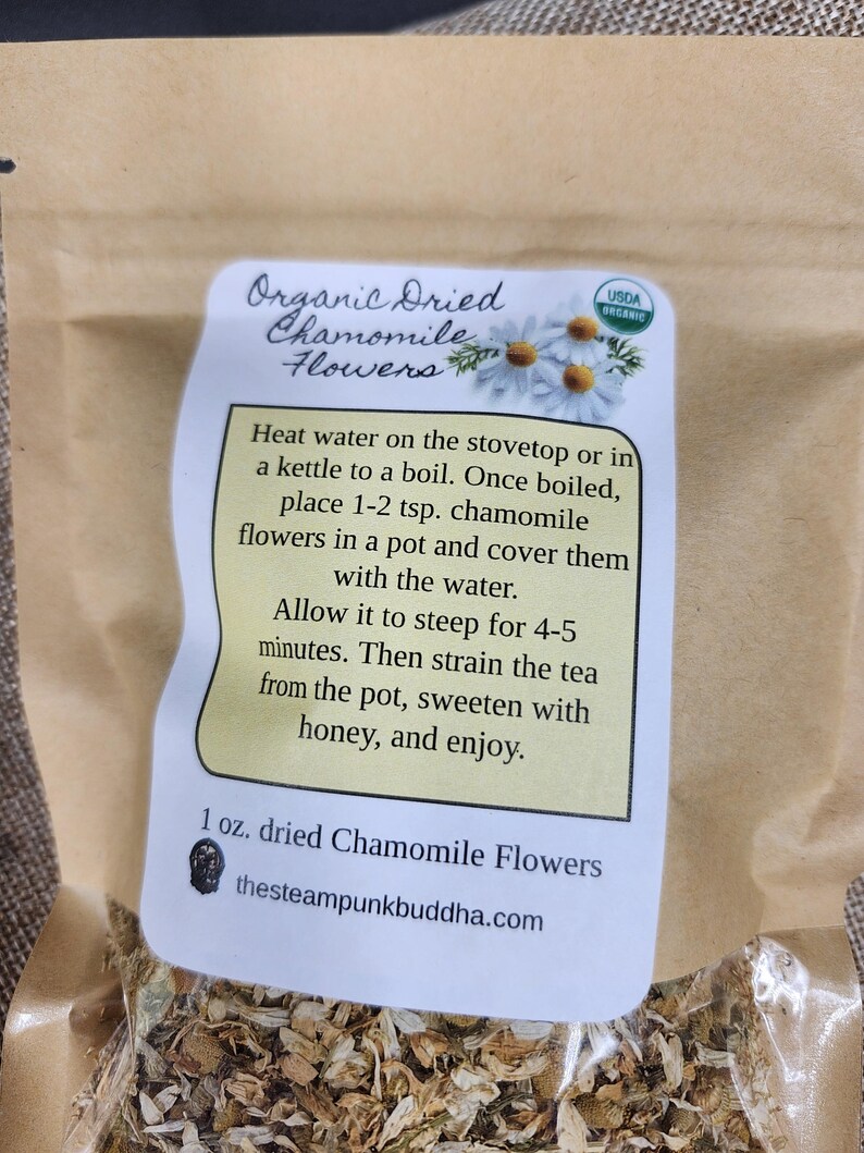 Organic Chamomile Flower Tea, 1 oz Dried Loose Leaf Bild 6