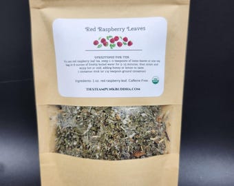Red Raspberry Leaf Tea: Dried Organic Herbal Tea Blend (1 oz)