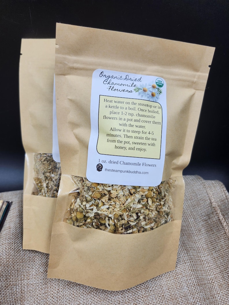 Organic Chamomile Flower Tea, 1 oz Dried Loose Leaf Bild 3