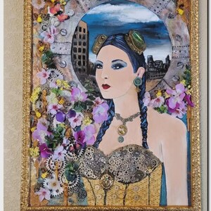 Original Mixed Media Painting POLLINATION STATION #14 by Becky Stracener Epp image 7