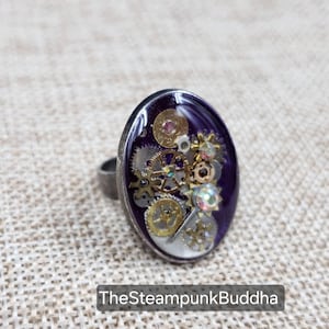 Purple Steampunk Ring Adjustable