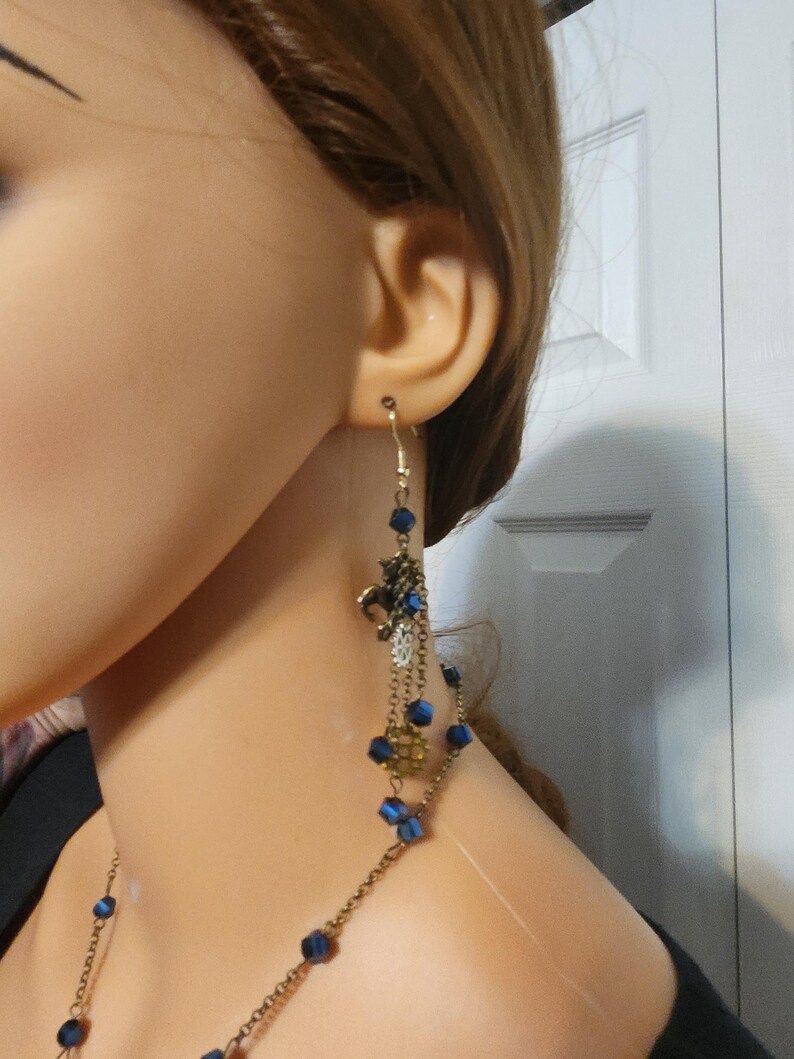 The Clockwork Masquerade — Steampunk Unicorn Necklace & Matching Earrings Set image 17