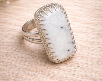 Sterling Silver Moonstone Ring Size 6.5/6.75