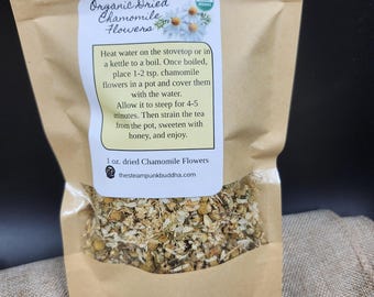 Organic Chamomile Flower Tea, 1 oz Dried Loose Leaf