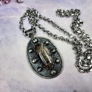 Desert Relic | Idaho Sunset Jasper Necklace | Handmade Sterling Silver Pendant | Artisan Silversmith Jewelry by Erik Epp