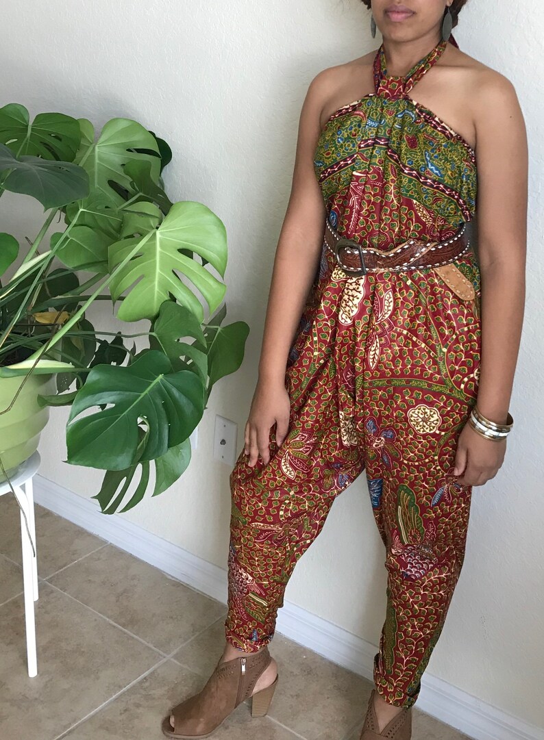 african print harem jumpsuit