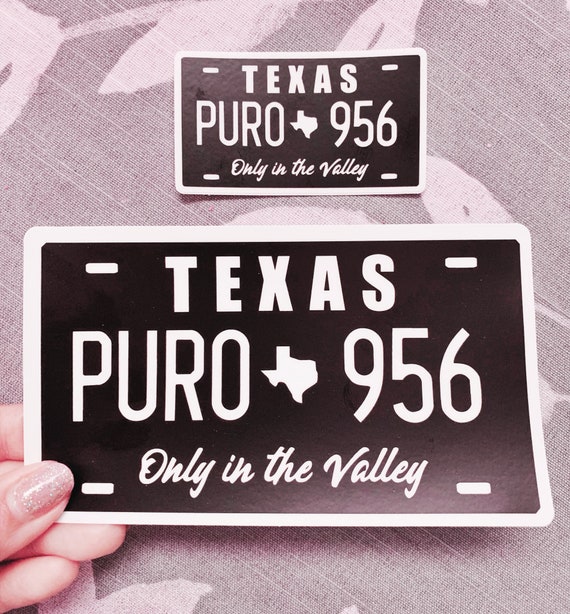 Puro 956 Texas License Plate 2 Sizes Vinyl Sticker Etsy
