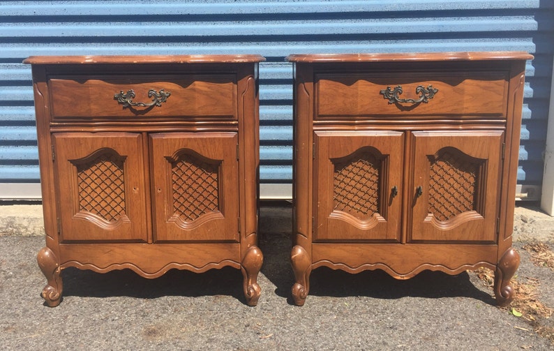 Pair of Vintage Bassett French Provincial Nightstands