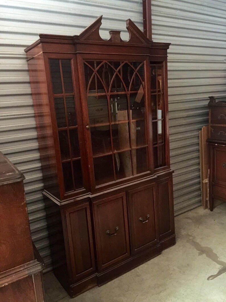 Vintage Mahogany China Hutch Etsy