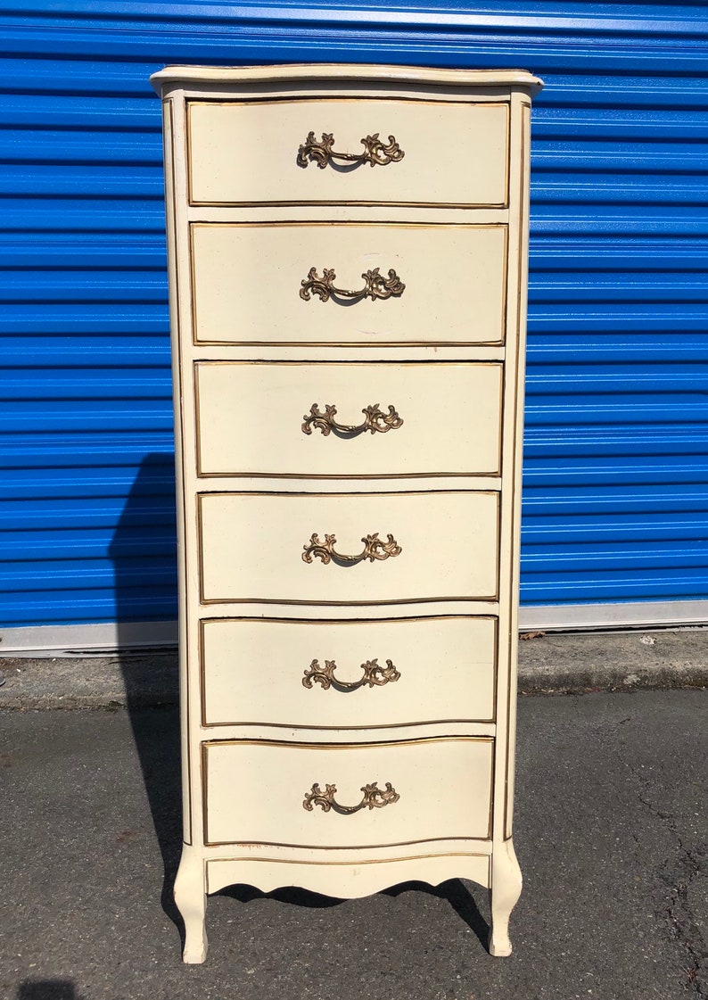 French 6 Drawer Tall Lingerie Chest Etsy