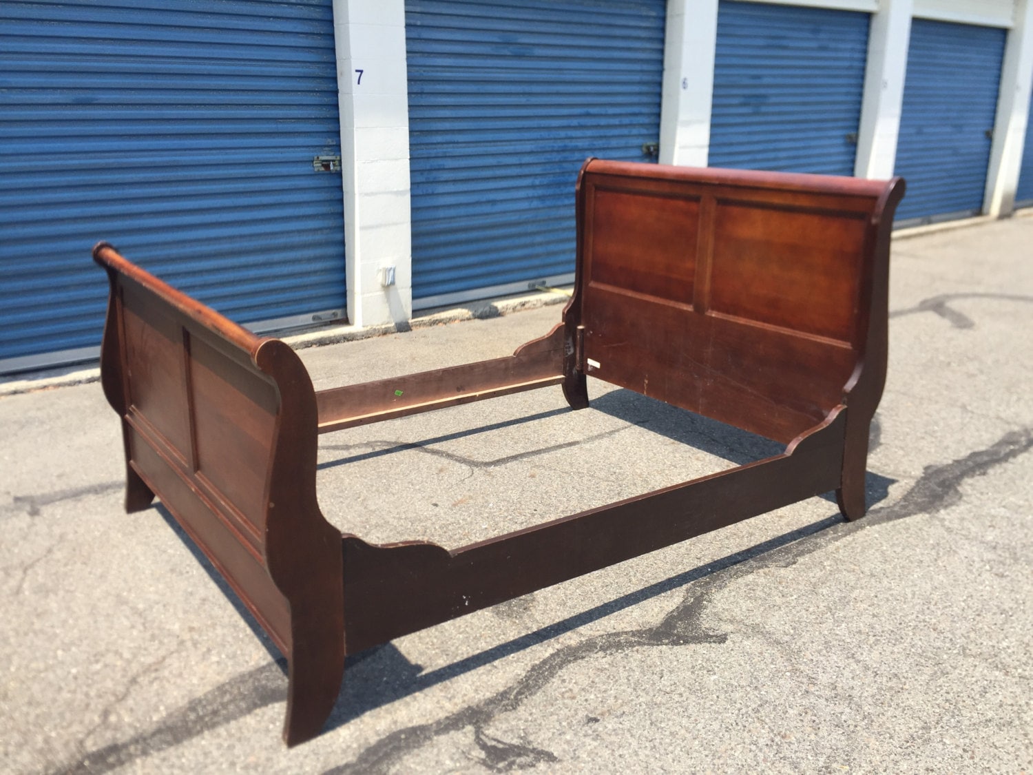 Full Size Solid Wood Sleigh Bed Etsy